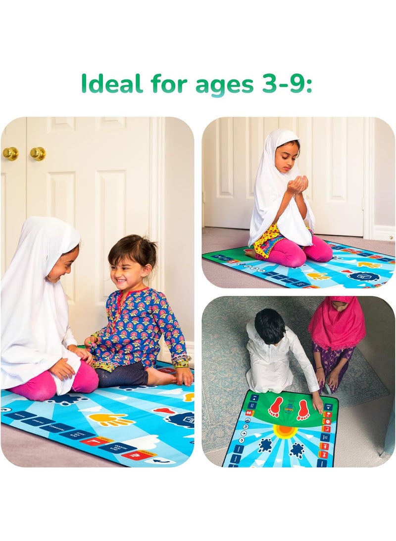 Eworld Interactive Kids Muslim Prayer Mat – Blue Electronic Salah Learning Mat with 36 Touch-Sensitive Keys, 10 Languages, Surahs, Wudu & Duas | Padded Educational Islamic Gift - Image 5